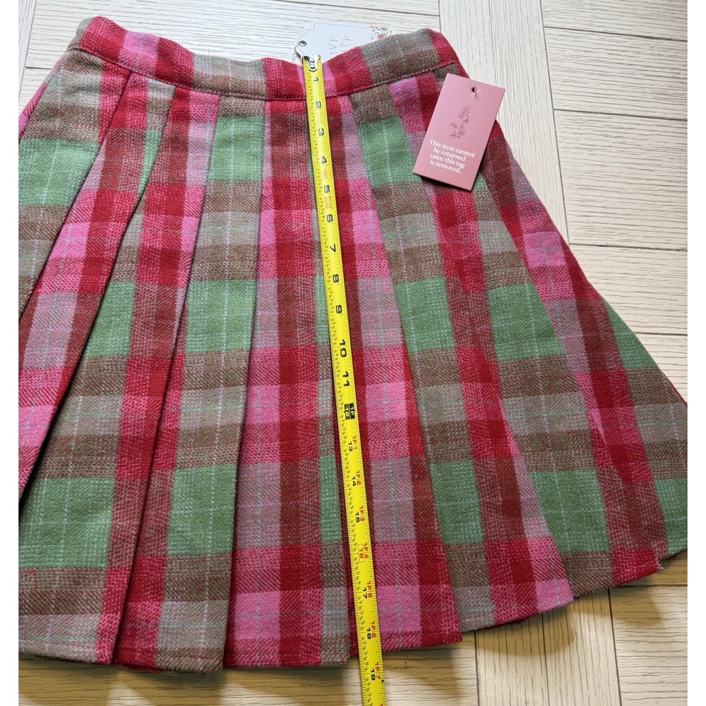 Marren Skirt Rosewood Tartan Plaid By Ivy City NWT Wool Lined‎ Mini Red Pink XS - Picture 4 of 11